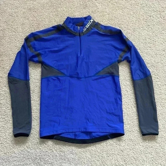 Swix Cross Country Ski Snow Shirt 1/4 Zip Purple Men’s Size Medium Active - Picture 2 of 16
